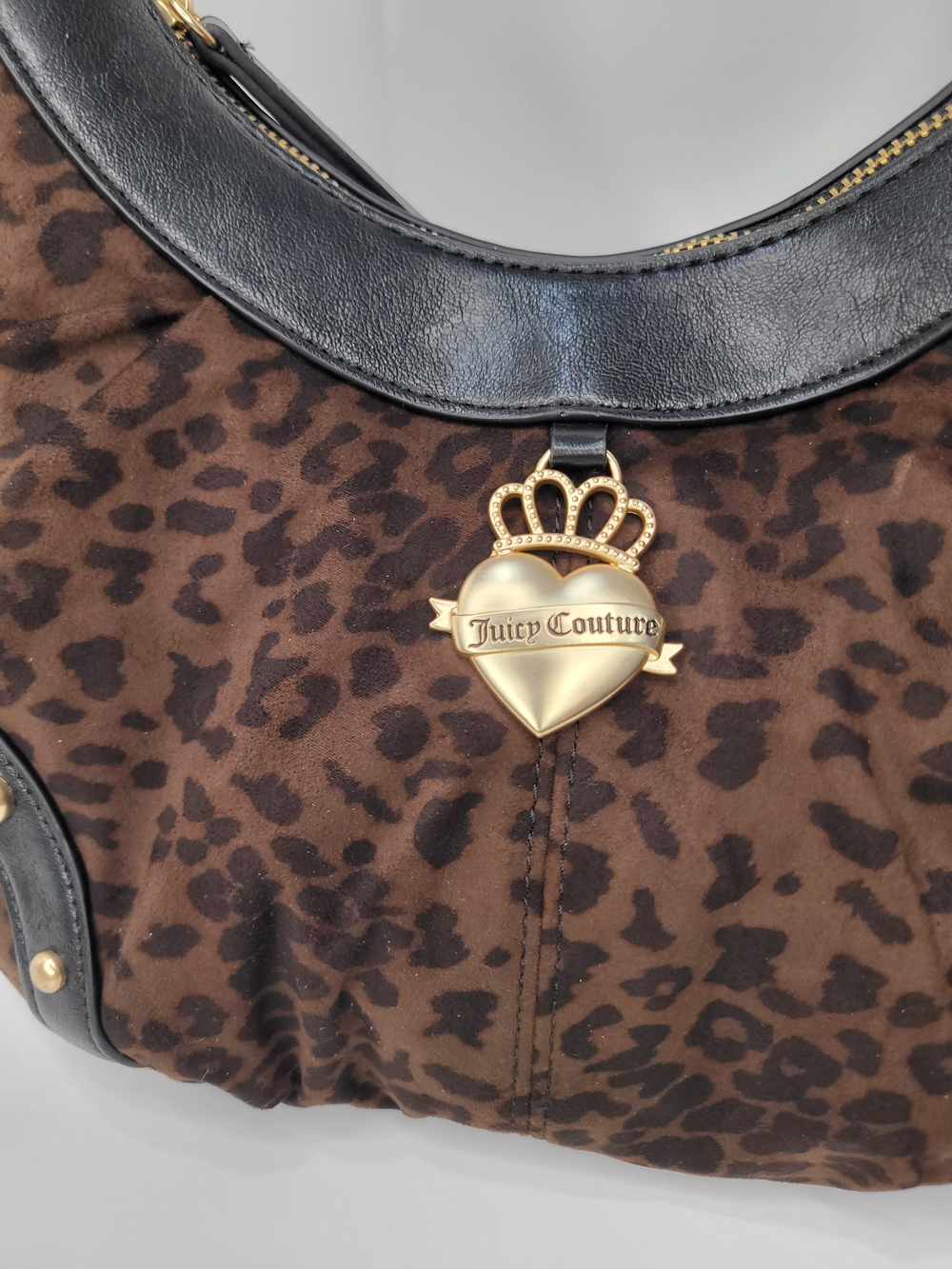 👉✨️ Juicy Couture Brown Leopard Retro Glam Chocolate Hobo Shoulder Bag - Picture 3 of 9